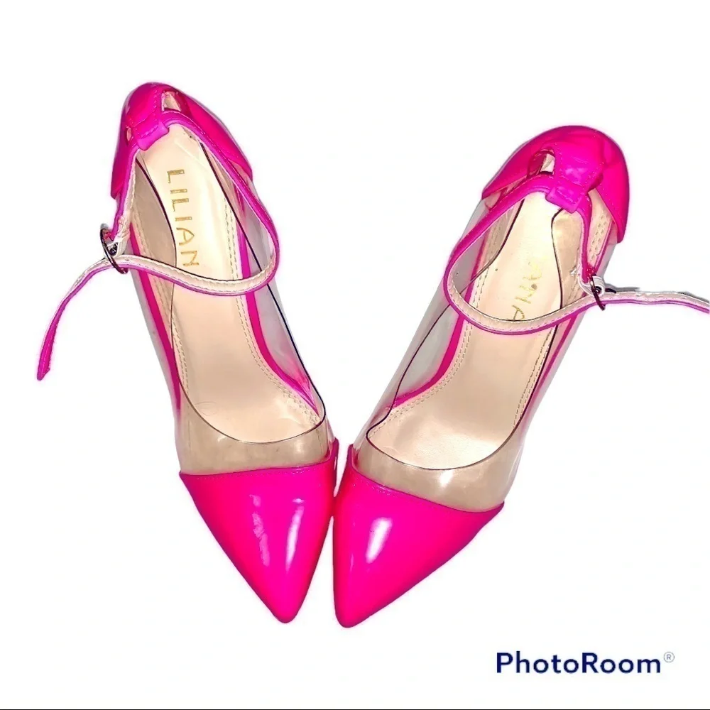 Liliana Barbie Pink Clear Pumps Size 7.5 - Picture 2 of 4